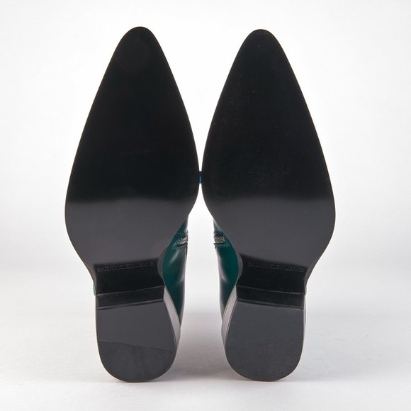 Calvin Klein Jeans Bottle Green "Alden" Box Calf Men's Western Zip Boots NEW! - Picture 6 of 14